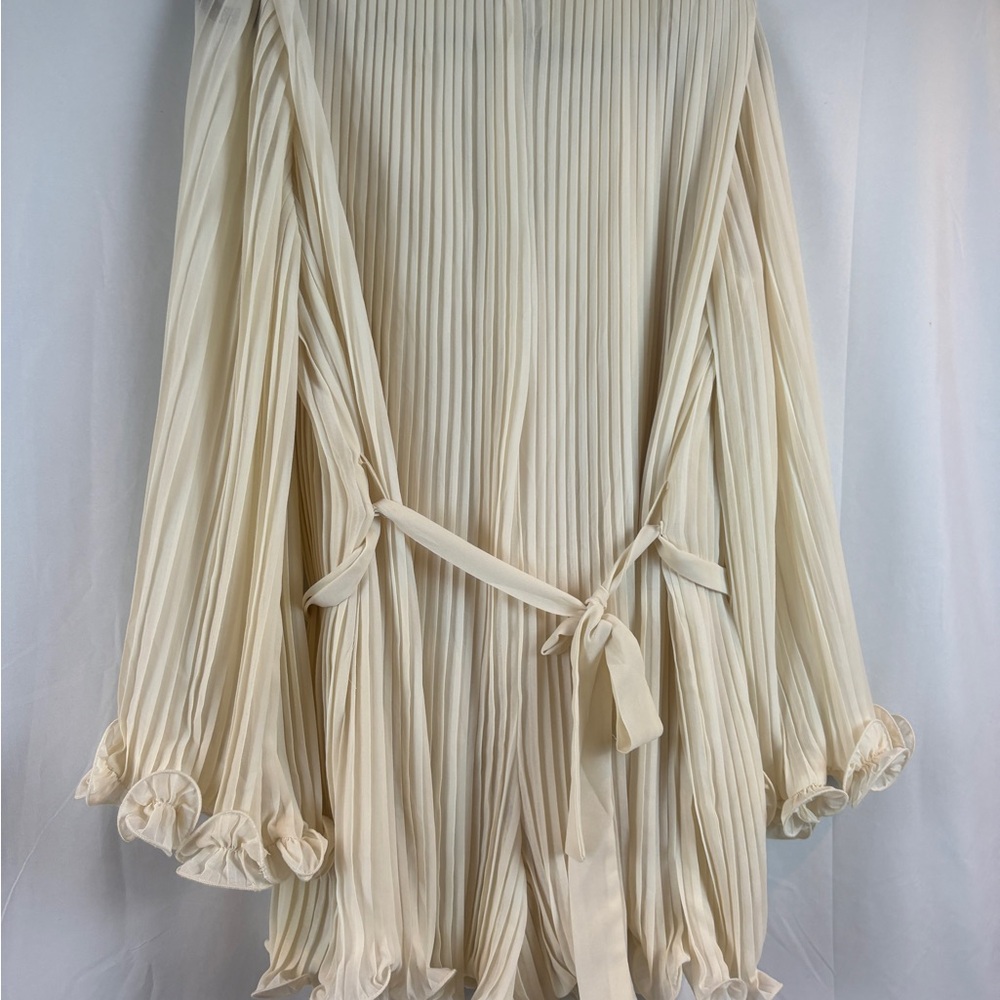 Endless Rose Cream Long Sleeve Pleated Romper - Picture 10 of 11